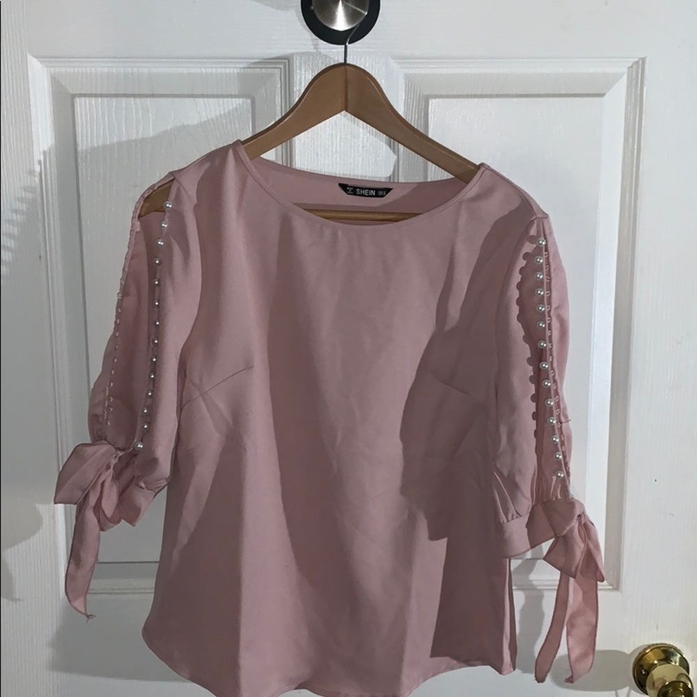Shein pearl blouse